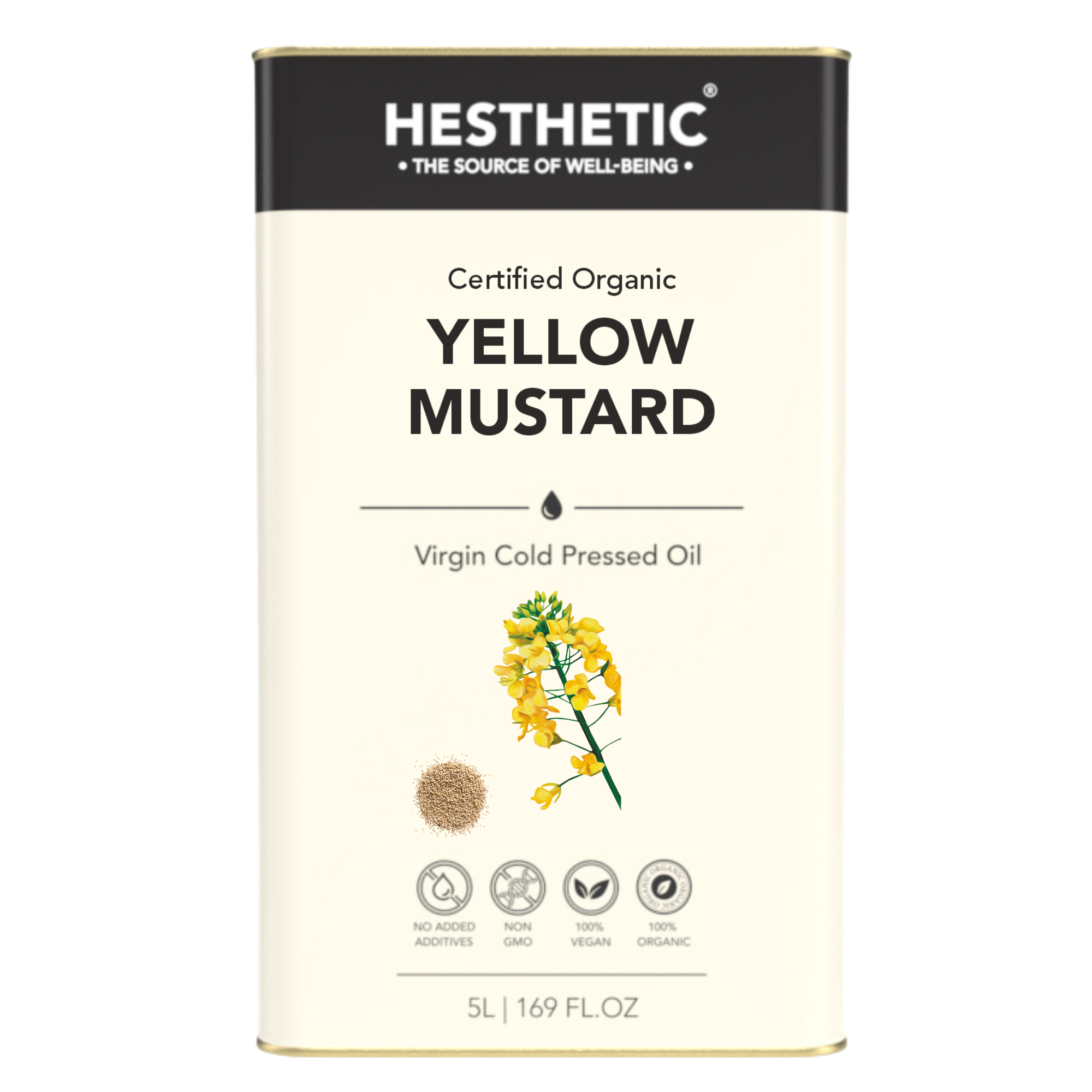 USDA Certified Organic Virgin Cold-Pressed Yellow Mustard Seed Oil
