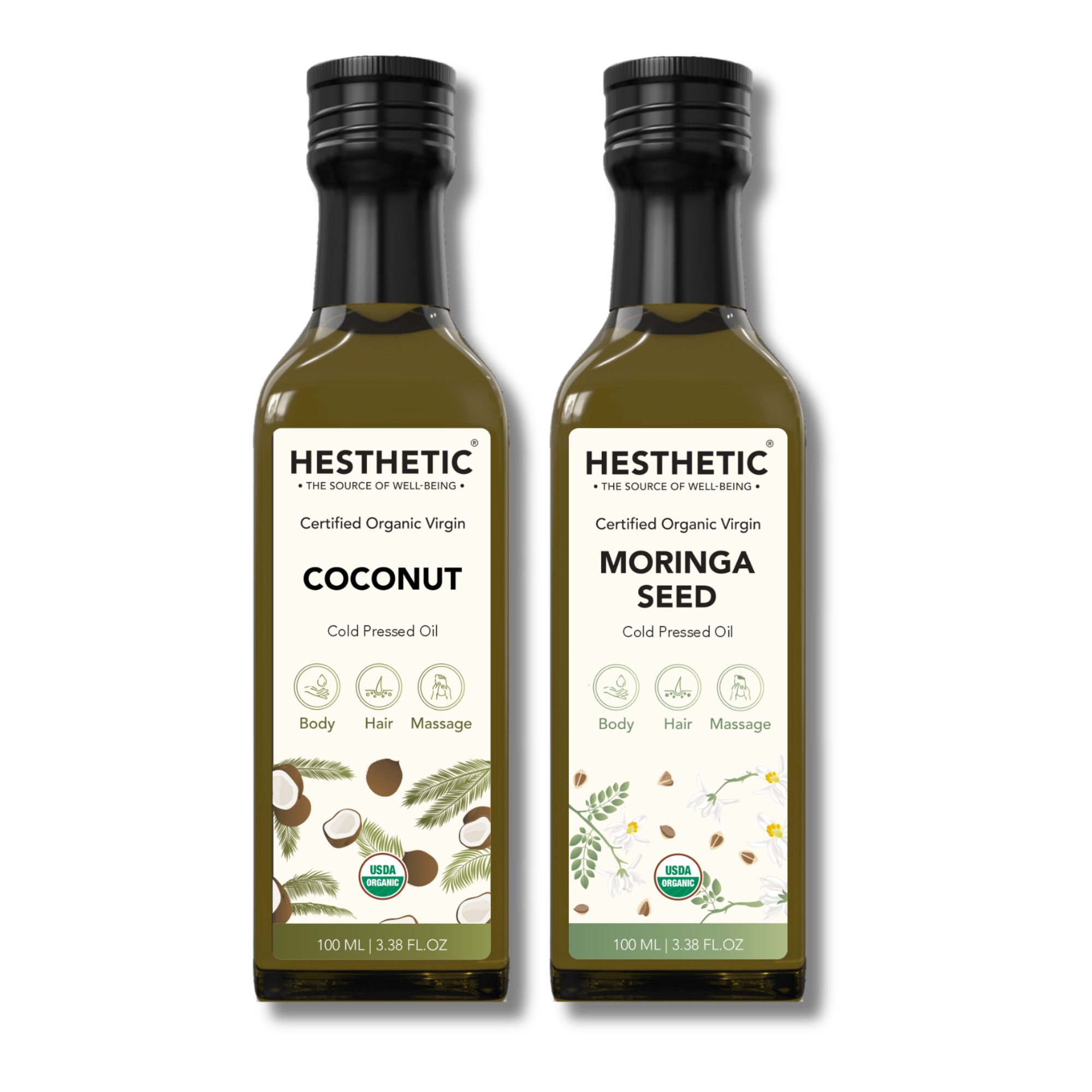 HESTHETIC Skin Care Combo - Coconut Oil & Moringa Seed Oil